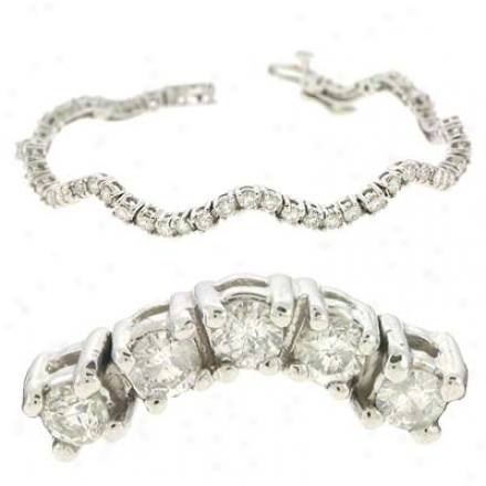 14k White 3.72 Ct Dizmond Bracelet