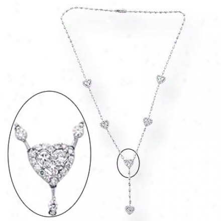 14k White 3.77 Ct Diamond Necklace