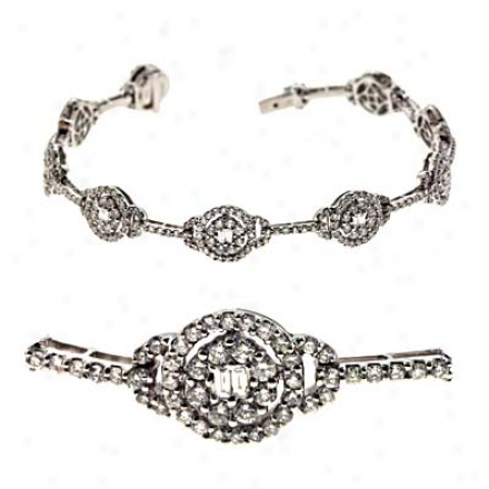 14k White 3.8 Ct Diamond Bracelet