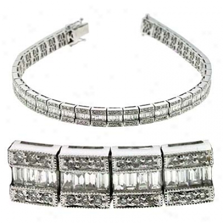 14k White 4.25 Ct Diamond Bracelet