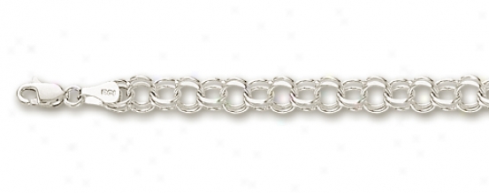 14k White 4.5 Mm Charm Bracelet - 7 Inch