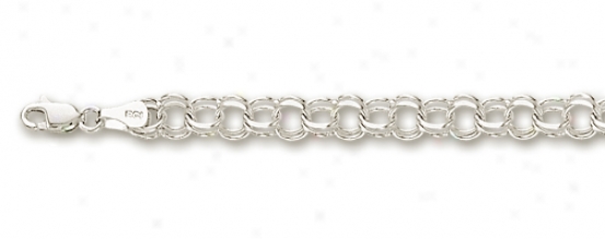 14k White 4.5 Mm Charm Bracelet - 8 Inch