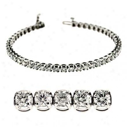 14k White 5 Ct Diamond Bracelet
