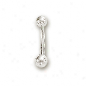 14k White 5 Mm Ball Concavity Ring