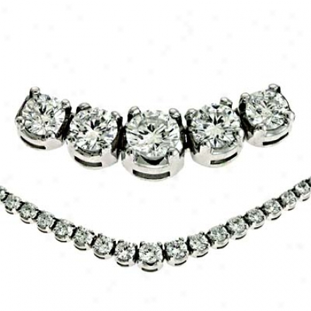 14k White 5.13 Ct Diamond Necklace