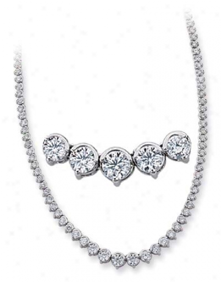 14k White 8.59 Ct Diamond Necklace