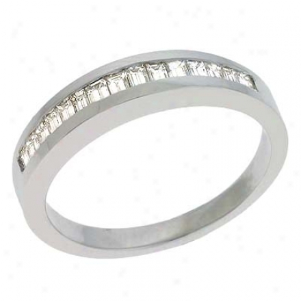 14k White Bagueette 0.5 Ct Diamond Band Clique