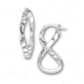 14k White Bold Elegant Twisted Earrings