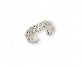 14k White Celtic Toe Ring