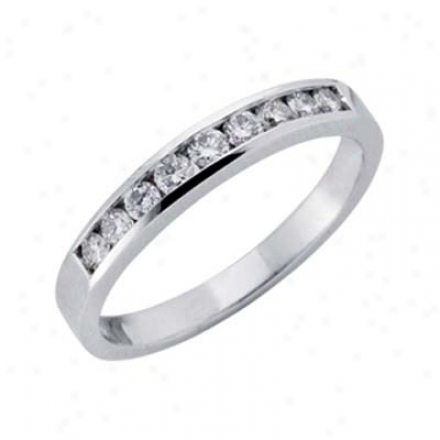 14k White Channel-set Round 0.35 Ct Diamond Band Ring