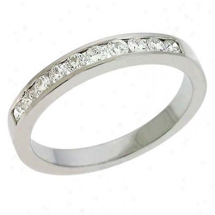 14k White Channel-set All over 0.42 Ct Diamond Band Ring