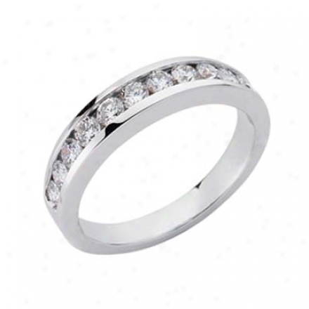 14k White Channel-set Round 0.73 Ct Diamond Band Ring