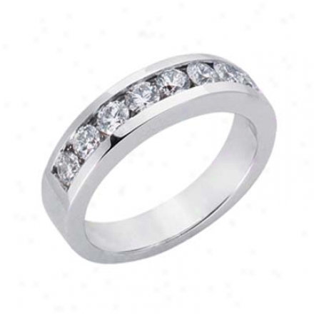 14k White Channel-set Round 0.83 Ct Diamond Band Ring