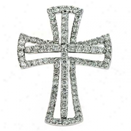 14kk Happy Cross 0.71 Ct Diamond Pendant