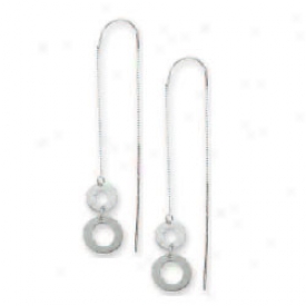 14k Of a ~ color Double Circle Threader Earrings