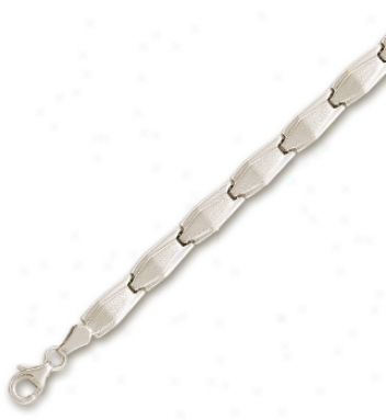 14k White Elegant Design Bracelet - 7.25 Inch