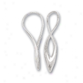 14k White Elegant Swirl Drop Earrings