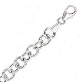 14k White Fancy 18 Inch X 6.0 Mm Rolo Chain Necklace