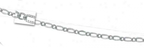 14k White Fancy Link Chain - 18 Inch