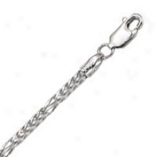 14k White Figaro 20 Inch X 2.0 Mm Franco Chain Necklace