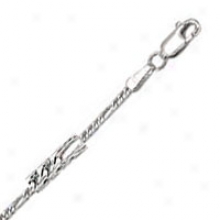 14k White Figaro 24 Inch X 1.5 Mm Franco Chain Necklace