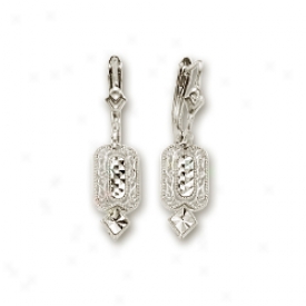 14k White Filagree Earrings