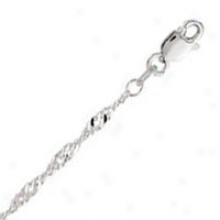 14k White Gold 16 Inch X 2.1 Mm Singapore Chain Necklace