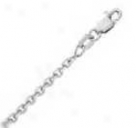 14k White Good 16 Inch X 3.1 Mm Cable Chain Necklace