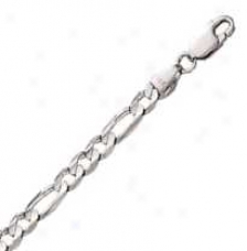 14k White Gold 16 Inch X 3.9 Mm Figaro Chain Necklace