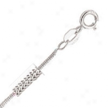 14k White Gold 20 Inch X 1.3 Mm Foxtail Chain Neclkace