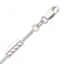 14k White Gold 20 Inch X 1.4 Mm Frano Chain Necklace