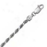 14k White Gold 20 Inch X 3.0 Mm Rope Chain Necklace