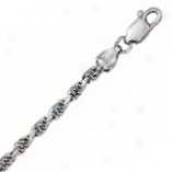 14k White Gold 20 Inch X 3.5 Mm Rope Chain Necklace