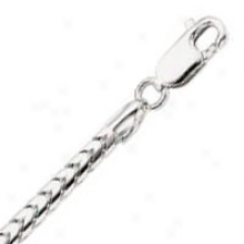 14k White Gold 23 Inch X 3.3 Mm Frwnco Chain Necklace