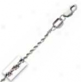 14k White Gold 24 Inch X 1.5 Mm Rope Chain Necklace