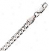 14k White Gold 24 Inch X 4.0 Mm Cubr Chain Necklace