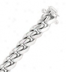 14k White Gold 26 Inch X 8.3 Mm Cuban Link Necklace