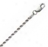 14k White Gold 7 Inch X 2.3 Mm Rope Chain Bracelet
