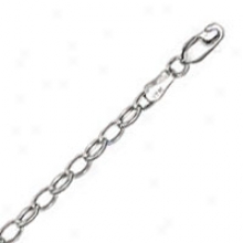 14k White Gold Oval 18 Inch X 3.5 Mm Rolo Chain Necklace