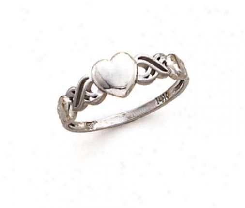 14k Of a ~ color Hugs And Kisses Heart Ring