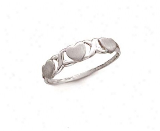 14k White Hugs Kisses Ring