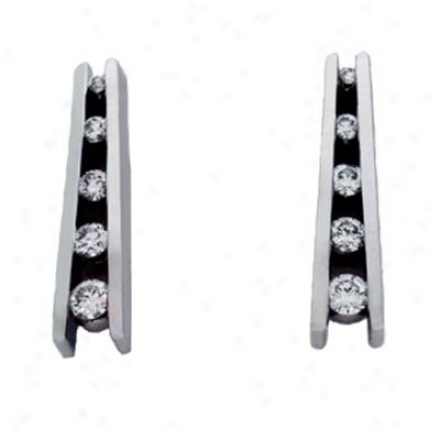 14k White Journey 0.51 C Diamond Earrings