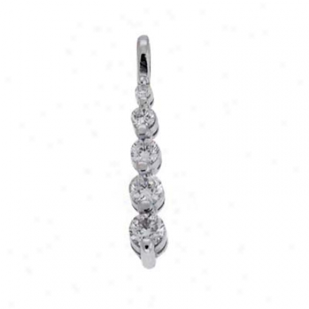 14k White Journey Attraction 0.26 Ct Diamond Pendant