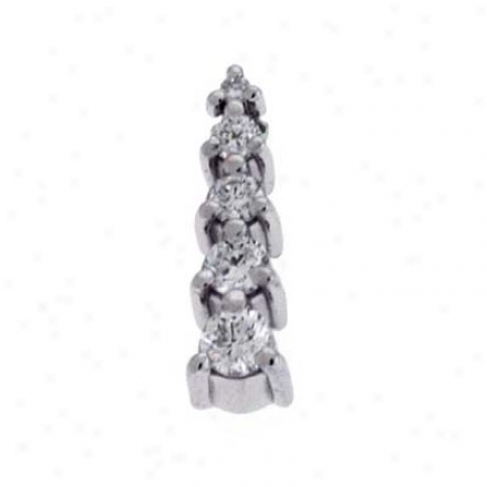 14k White Journey Charm 0.27 Ct Diamond Pendant