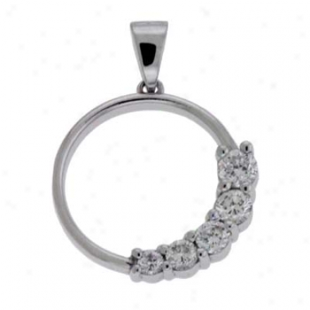 14k White Journey Charm 0.52 Ct Diamond Pendant