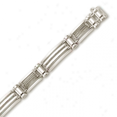 14k Of a ~ color Mens Link Braacelet - 8.25 Inch