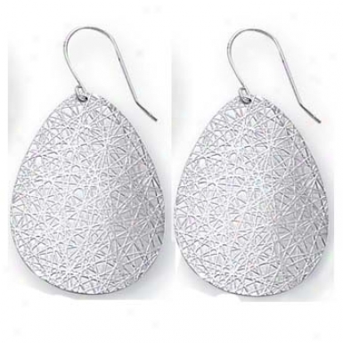 14k White Modern Drop Fdenchwire Earrings