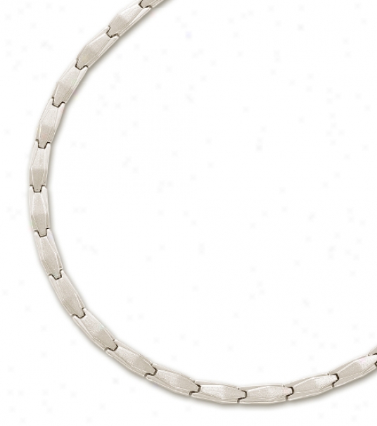 14k Pale Plain Stulish Necklace - 17 Inch