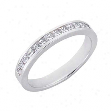 14k White Princess Cross 0.55 Ct Diamond Band Clique