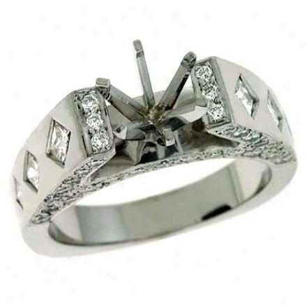 14k Pure Princess Cut 1.28 Ct Diamond Engagement Ring